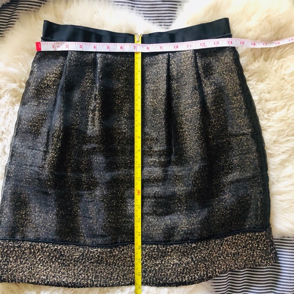 Ann Taylor Loft Black and Gold Bouclé Miniskirt - Picture 4 of 9
